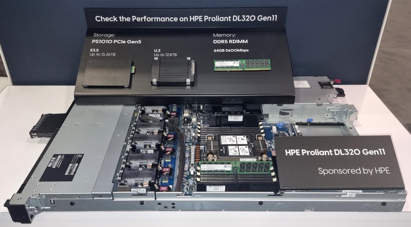 ‘HPE 디스커버 2023’에서 소개된 SK하이닉스의 첨단 메모리 솔루션. 사진 제공=SK하이닉스