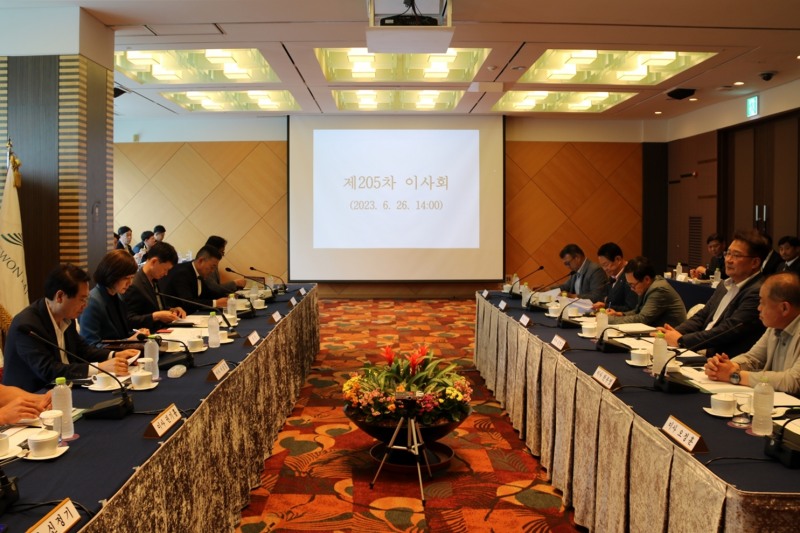 강원랜드 제205차 이사회가 진행되는 모습./사진제공=강원랜드