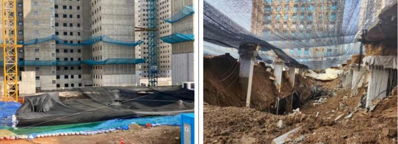 인천 검단 아파트 지하주차장 붕괴사고 내외부 전경./ 사진제공=국토교통부