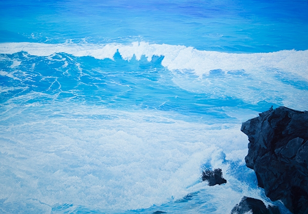 남상헌, 작은것이 거대함에(靑), 116.8x80.3, oil on canvas, 2023