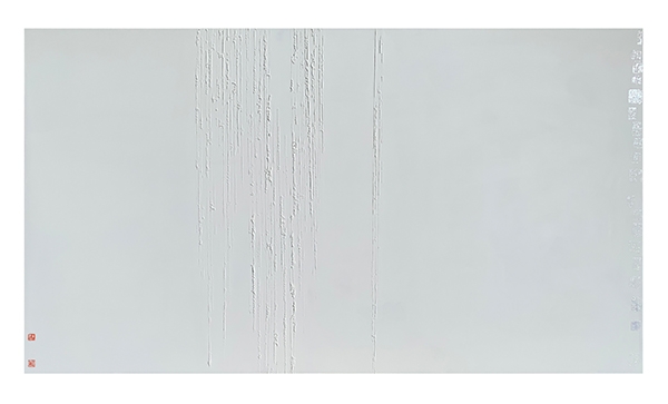 김상년, 計白當劃2023007(白), 혼합재료, 156x86cm