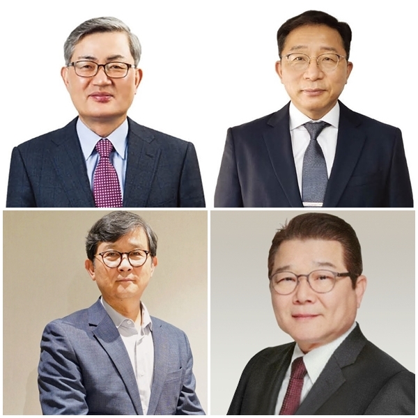 김용철 반도건설 영업부문 대표이사 (왼쪽 위), 이정렬 반도건설 시공부문 대표이사 (오른쪽 위), 김기명 쌍용건설 각자대표이사 (왼쪽 아래), 김인수 쌍용건설 각자대표이사 (오른쪽 아래)