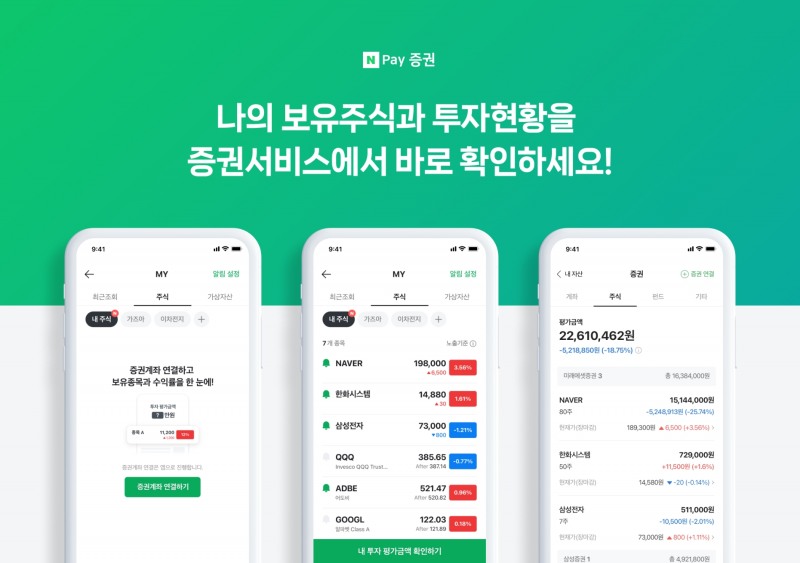 네이버파이낸셜이 ‘내 주식’ 서비스를 오픈했다. /자료제공=네이버파이낸셜