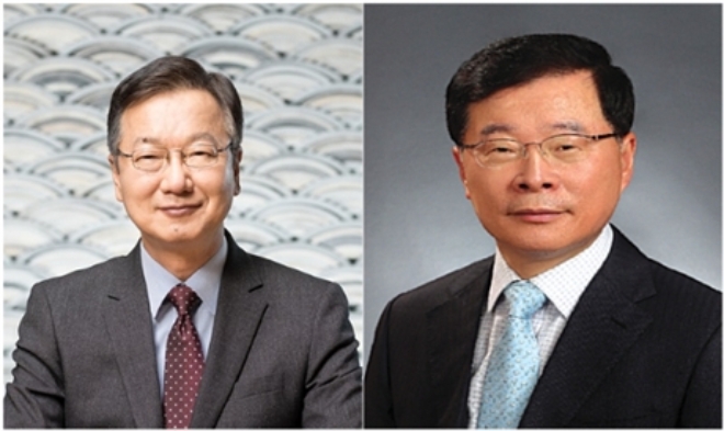 최성안 삼성중공업 부회장(사진 왼쪽)과 정진택 삼성중공업 사장(사진 오른쪽).