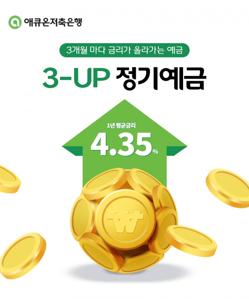 애큐온저축은행이 ‘3-UP 정기예금’의 금리를 인상했다. /자료제공=애큐온저축은행