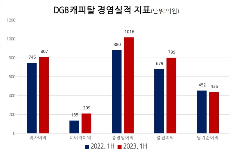 DGB캐피탈의 주요 경영실적 지표. /자료제공=DGB금융지주