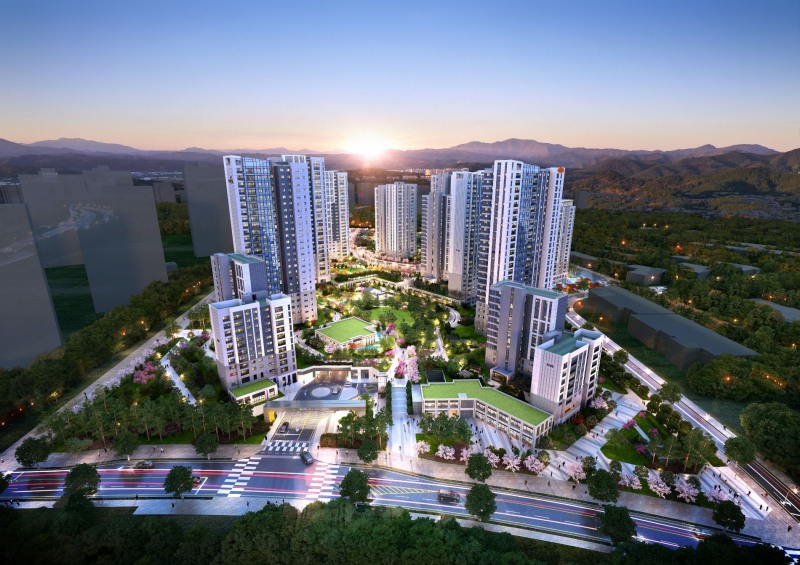 DL이앤씨, ‘동탄레이크파크 자연& e편한세상’ 단지 투시도./사진제공=DL이앤씨