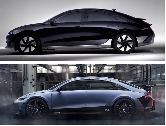 아이오닉6(위)와 RN22e.