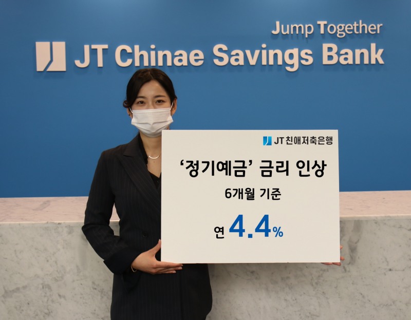 JT친애저축은행이 정기예금금리를 6개월 기준 연 4.4%로 인상한다고 7일 밝혔다./ 사진=JT친애저축은행