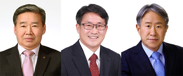 ▲ 사진은 왼쪽부터 태백농협 김병두 조합장, 내면농협 권영대 조합장, 예미농협 김창선 조합장