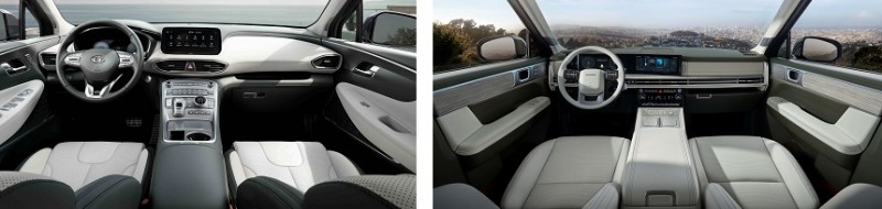 싼타페 4세대 페이스리프트(왼쪽)과 5세대.