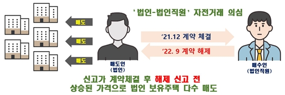 법인-법인직원간 자전거래 의심사례 / 자료제공=국토교통부