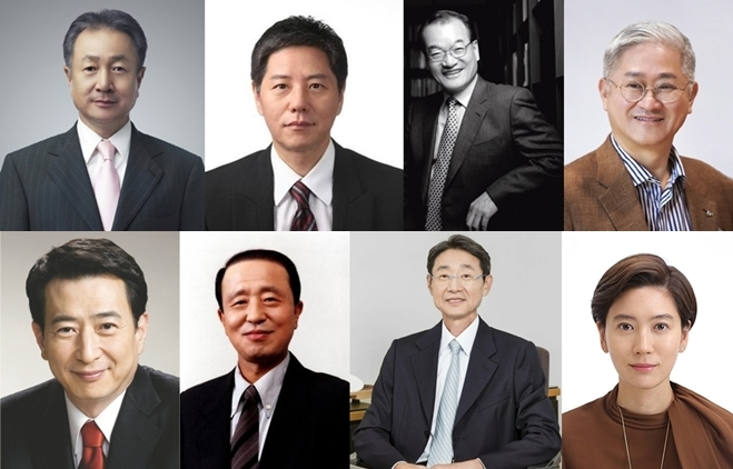 사진은 오른쪽 위부터 시계방향으로 박문덕 하이트진로 회장·담철곤 오리온 회장·윤영달 크라운해태 회장·서경배 아모레퍼시픽 회장·임세령 대상 부회장·신동원 농심 회장·홍원식 남양유업 회장·김호연 빙그레 회장. /사진=각 사