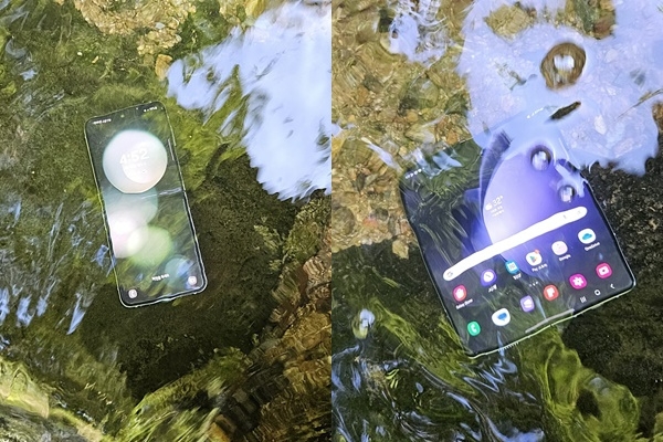 삼성전자 갤럭시Z 플립5‧폴드5가 침수 후에도 정상 작동되는 것으로 확인됐다.