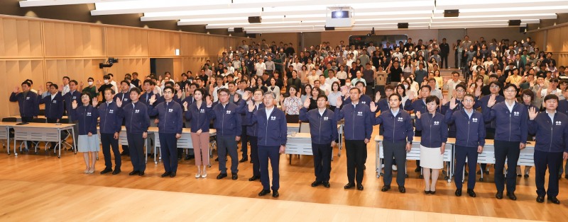 황병우 DGB대구은행장이 25일 본점 대강당에서 임직원 내부통제교육 및 정도경영 실천 다짐행사를 실시했다. /사진제공=DGB대구은행