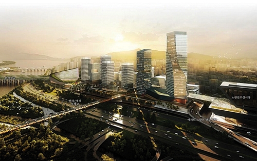 ▲ 한강철교 남단 옛 노량진수산시장 개발 조감도. 사진제공 = 서울시