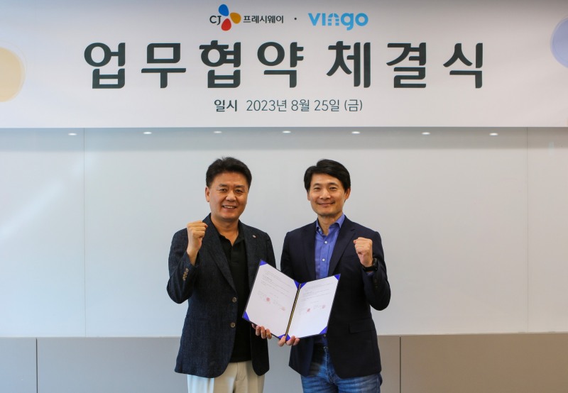 CJ프레시웨이가 빙고와 업무협약을 체결했다. /사진제공=CJ프레시웨이