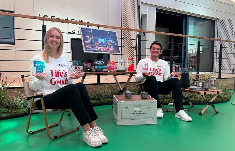 LG 스탠바이미 Go가 유럽 최대 가전전시회 IFA 2023에서 해외 유력 매체들로부터 최고 제품으로 선정됐다./사진제공=LG전자