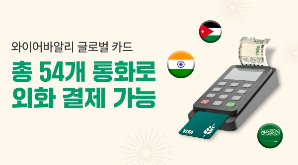 '와이어바알리 글로벌 카드'는 현재 54개국 통화로 외화 결제가 가능하다. /사진제공=와이어바알리