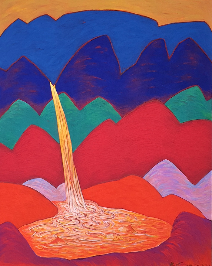 “공감 Sympathy_Four seasons_Fall” ,한지_석채 분채, 100x80cm, 2023