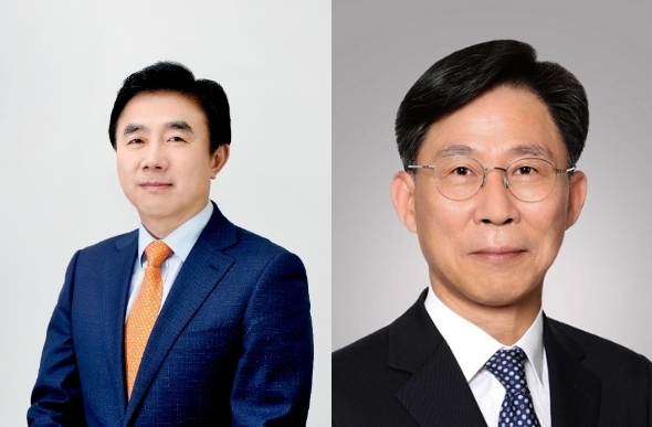 전영묵 삼성생명 대표(왼쪽)와 홍원학 삼성화재 대표(오른쪽). 사진=한국금융DB