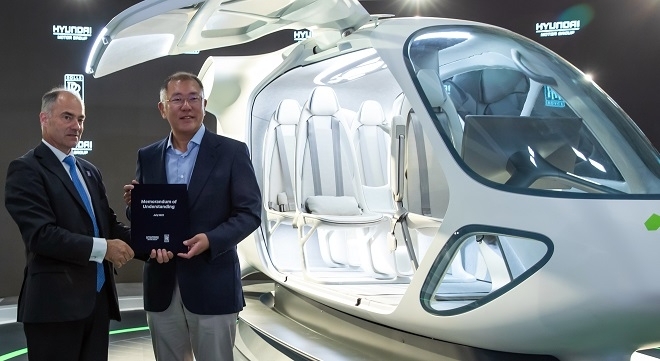 현대차그룹 미국 AAM법인 슈퍼널이 내놓은 UAM 인테리어 콘셉트 목업.