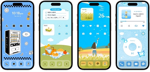 웅진식품(대표 이지호)이 글로벌 모바일 라이프 서비스 앱인 ‘포토위젯’과 ‘하늘보리 테마’를 선보인다. /사진=웅진식품