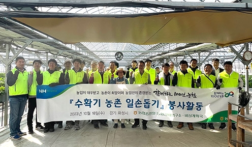 농협중앙회 농협경제연구소, 수확철 일손돕기 나서