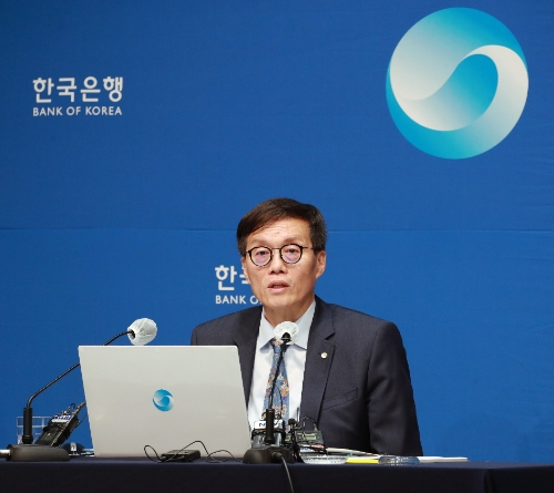 이창용 한국은행 총재가 24일 오전 서울 중구 한국은행에서 열린 통화정책방향 기자간담회에서 발언하고 있다. / 사진제공= 한국은행(2023.10.19)