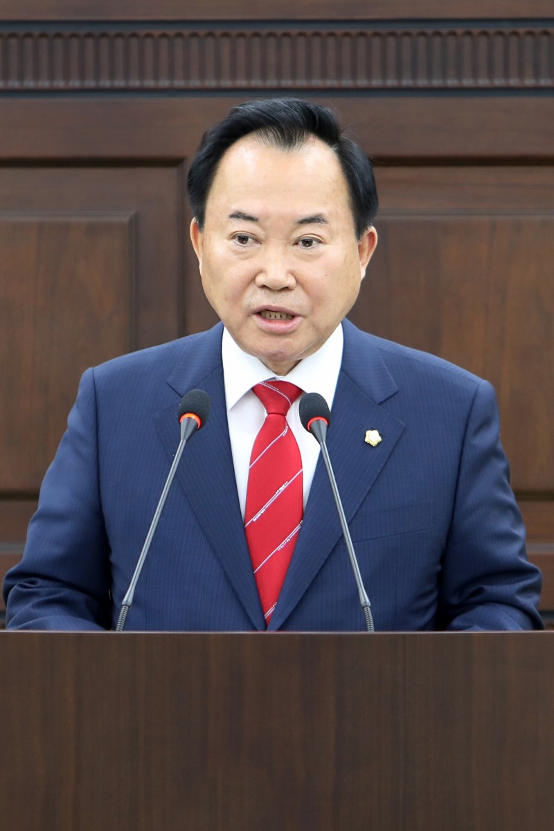 소재권 중구의회 의원이 자유 5분발언을 펼치는 모습./사진제공=중구의회