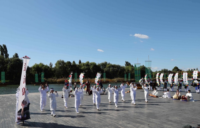20일 월드컵공원 평화의광장 수변무대에서의 마포나루 입항재현 축하 마당극 모습./사진제공=마포구