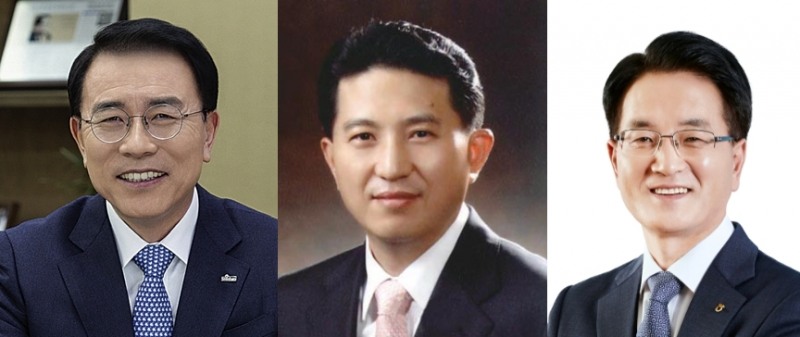 (사진 왼쪽부터) 조용병 신한금융지주 회장, 임영록 전 KB금융지주 회장, 손병환 전 농협금융지주 회장.
