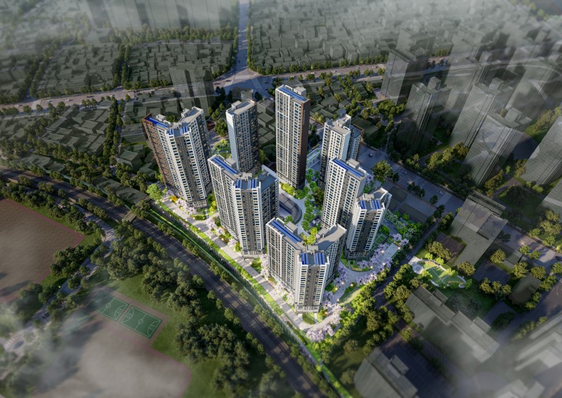 도마 포레나해모로 단지조감도 / 사진제공=한화 건설부문