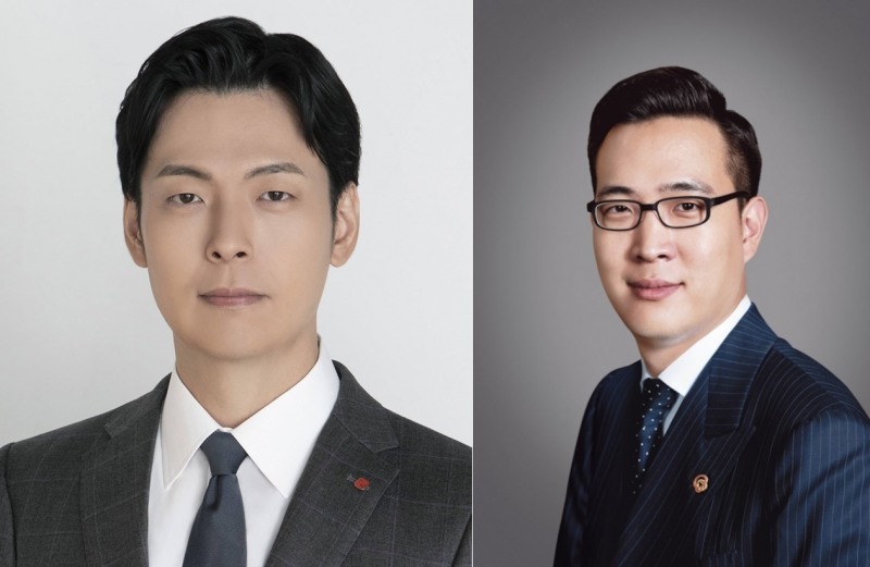 신유열 롯데지주 미래성장실장(왼쪽), 김동선 한화로보틱스 전략담당임원(부사장)/사진제공=롯데, 한화