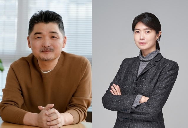 (왼쪽부터) 김범수 카카오 창업자 겸 미래이니셔티브센터장, 정신아 카카오 신임 대표 내정자. / 사진제공=카카오