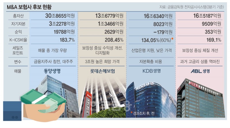 동양·ABL·KDB생명·롯데손보…보험사 M&A 큰 장