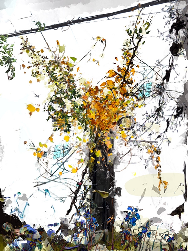 윤은경作. 시인의 지금. digatal drawing. 35x50cm. 2023