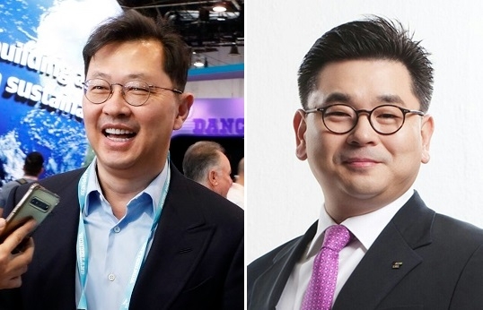 최재원 SK 수석부회장(왼쪽)과 구본상 LIG 회장.
