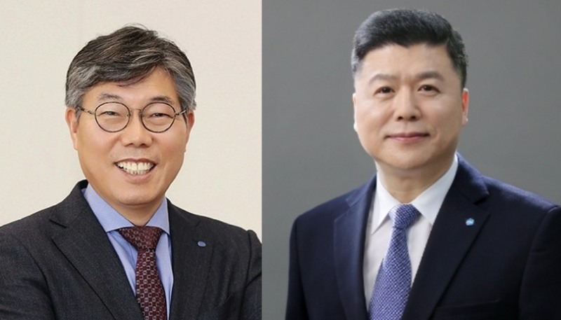 ▲(왼쪽부터) 황병우 대구은행장과 권광석 전 우리은행장.