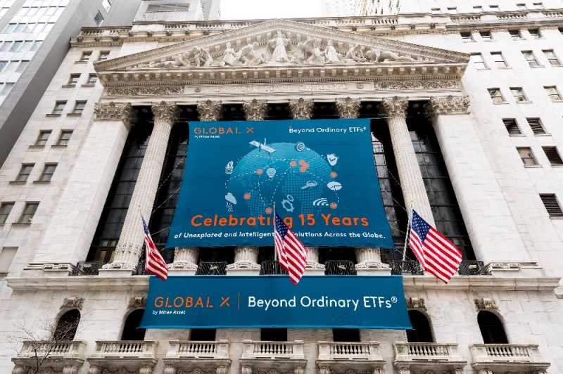22일(현지시간) 미국 뉴욕증권거래소에서 글로벌X의 첫 ETF 상장 15주년 기념행사. / 제공= 미래에셋자산운용(2024.02)