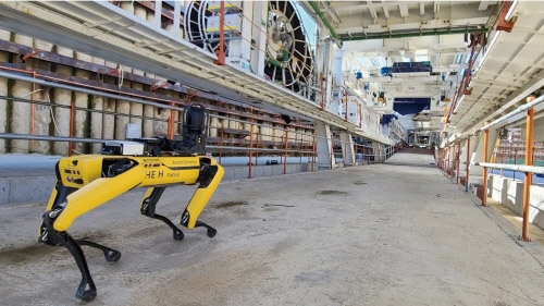 ▲ 인공지능 안전 로봇 ‘스팟’. 사진제공 = 현대건설