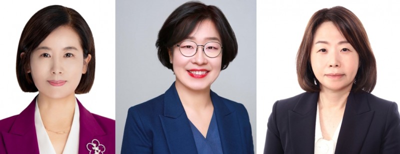 포스코그룹이 장인화 회장 취임 후 첫 조직개편과 임원인사를 단행했다.사진은 새로 선임된 (왼쪽부터)이유경 경영지원팀장, 김희 탄소중립전략담당, 한미향 커뮤니케이션팀 홍보담당./사진 = 포스코홀딩스