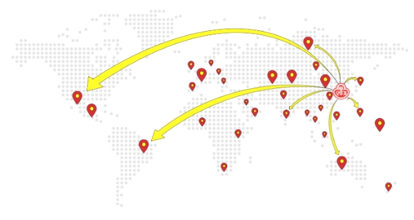 오뚜기 글로벌 수출 현황. /사진=오뚜기 홈페이지