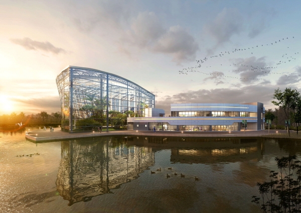 DL이앤씨가 국내 최초로 해안매립지에 조성 중인 ‘국립새만금수목원’ 조감도./사진제공=DL이앤씨