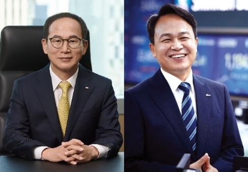 양종희 KB금융그룹 회장(왼쪽), 진옥동 신한금융그룹 회장./사진제공=각사