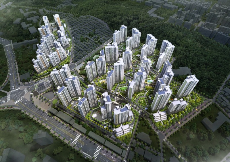 산성역 헤리스톤 조감도./사진제공=대우건설