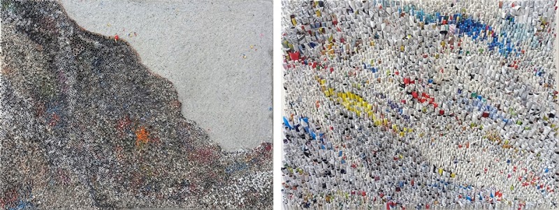 좌) 군상1. 혼합재료. 116.8×91㎝. 2024. / 우) 군상4. 혼합재료. 53.0×40.9㎝. 2024.