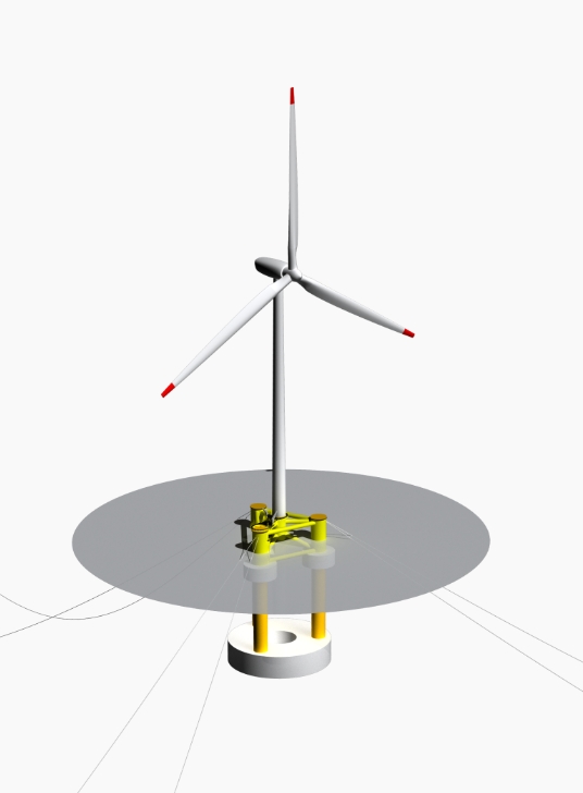 대우건설이 네덜란드 MBS와 공동 개발한 승강형 스파식 부유체(MSPAR) 조감도 / 사진제공=대우건설