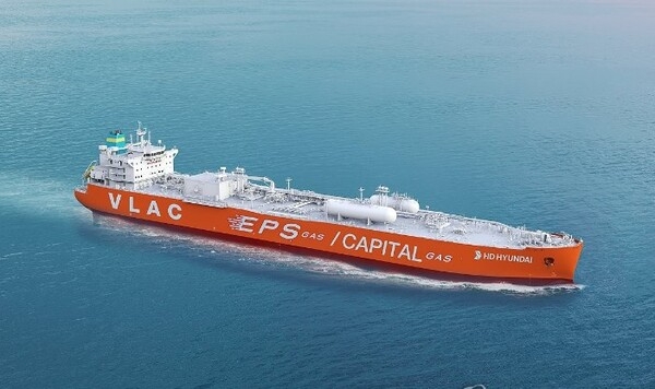 HD현대중공업의 초대형 암모니아 운반선 조감도./ 사진 = HD한국조선해양