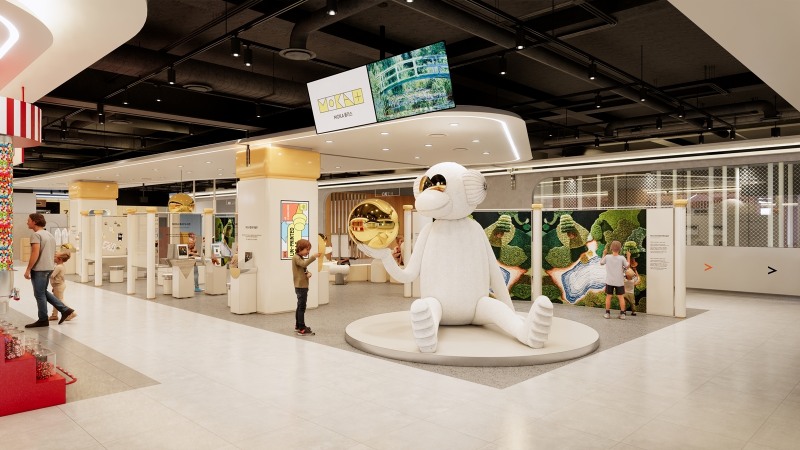 오는 9월 6일 그랜드 오픈하는 ‘커넥트 현대’ 내부에 조성되는 엔터테인먼트 공간 ‘현대어린이책미술관(MOKA) 플러스’ 연출이미지./사진제공=현대백화점